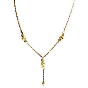 Tassel Rope Necklace 925 Fine Gold Filigree Over Sterling Milor Beaded